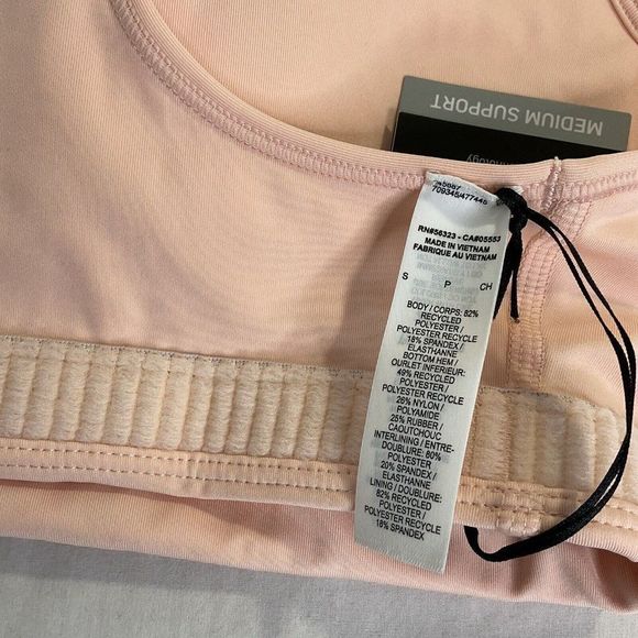New Nike Dri Fit Swoosh Sports Bra Mid Impact Coral Pink Women's Small - Picture 9 of 11
